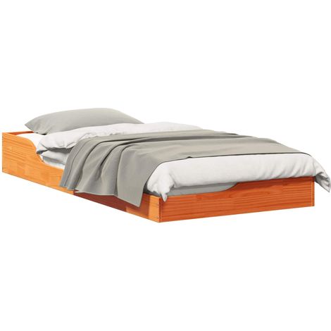 Maison Exclusive - Estructura de cama Marrón cera 75 x 190 cm (1/5)