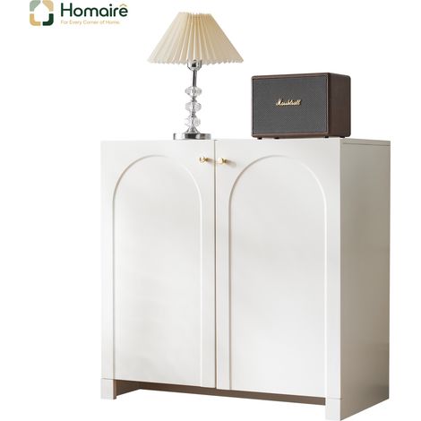 Flur- Garderobenschrank weiß aus Polyester 80 x 40 x 80 cm HOMAIRE (1/5)