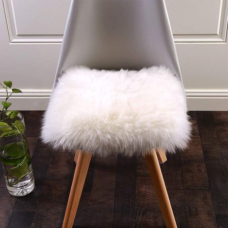 Coussin De Siège Carré - Imitation Peau De Mouton - 45 X 45 Cm - Pour Chaise Ou Canapé - 1 Pièce (1/5)