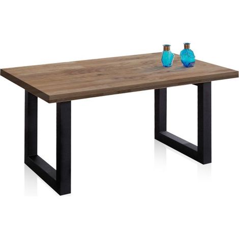 Mesa de comedor Loft 160 Roble boreal – Negro 160x100 (1/5)