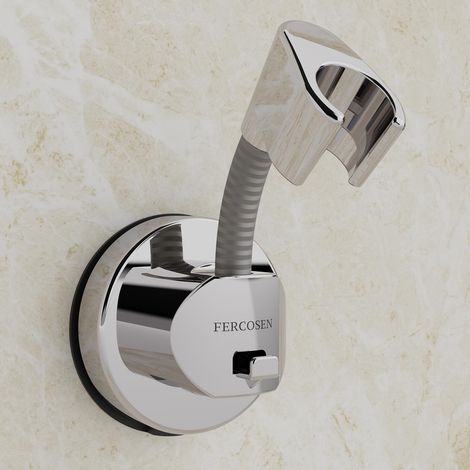 Support Pommeau de Douche 360° sans Perçage  2 Adhésifs  Argent (1/5)