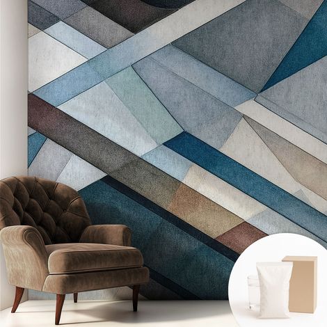 Carta Da Parati - Non Tessuto - Con Colla Inclusa - Per Interni - Ecologica - Con Ingresso - Soggiorno Geometria astratta 250x250 cm (1/5)