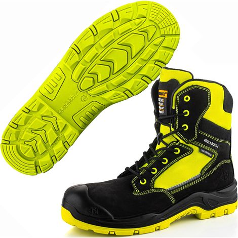 Buckler Boots BuckzViz High Support Yellow Zip Lace Safety Work Boot UK Sizes 12 (1/5)