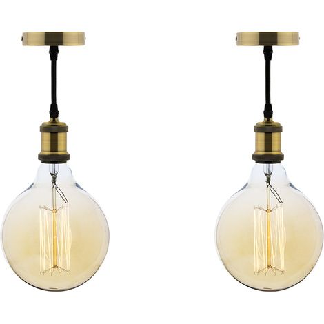 Lot de 2 kits de suspension vintages métal cuivré - Zenitech (1/2)