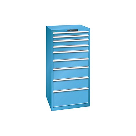 Cajonera con 9 cajones  A x P x H 717 x 725 x 1450 mm  azul
