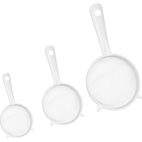 Lot de 3 passoires plastique avec poignée kéfir thé café lait noix tamis (1/5)