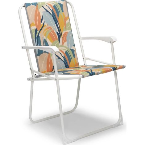Best Chiemsee Klappstuhl Gartenstuhl Camping-Stuhl 56x53x78 cm weiß/tropisch