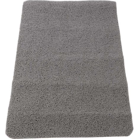 Tapis de douche antidérapant intérieur PVC texturé gris, moquette de salle de bain imperméable pour baignoire (1/5)