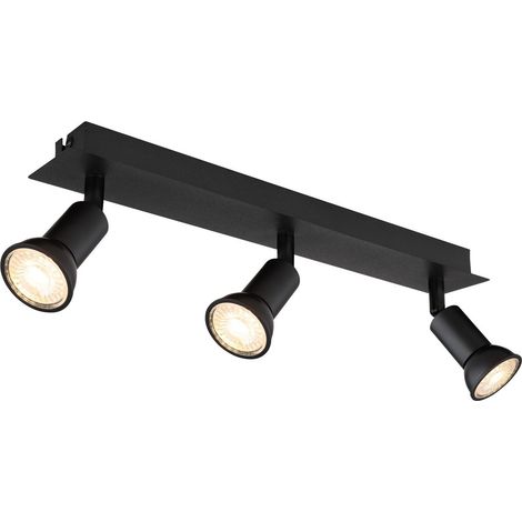 Barre de spots de plafond noir mat 3x GU10