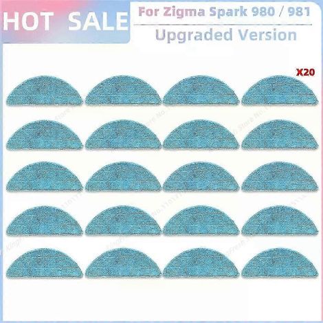 Pièces de rechange compatibles avec l'aspirateur Zigma Spark 980/981 : brosse latérale, filtre HEPA principal et chiffon de nettoyage. (1/4)