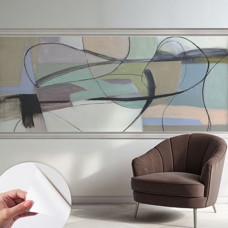 Carta da parati autoadesiva - fotomurale - decorazione parete - stile elegante - decorazione casa - Linee pastello 250x104 cm (1/5)