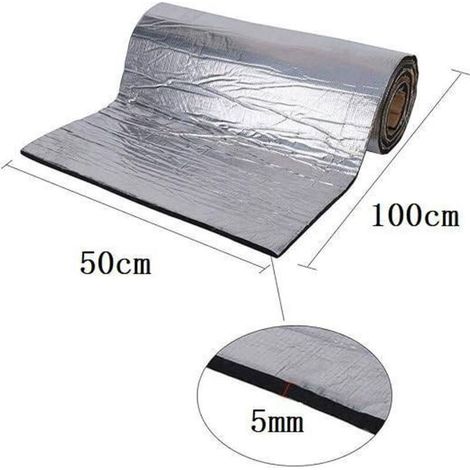 Tapis d’isolation acoustique 10mm – Mousse insonorisante étanche 50x200cm – Auto-adhésif pour installation facile – Pour voitures et espaces confinés - 50x200cm (1/5)