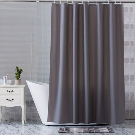 Rideau de douche opaque 180 x 180 cm, imperméable, en PEVA, avec œillets métalliques. (1/5)