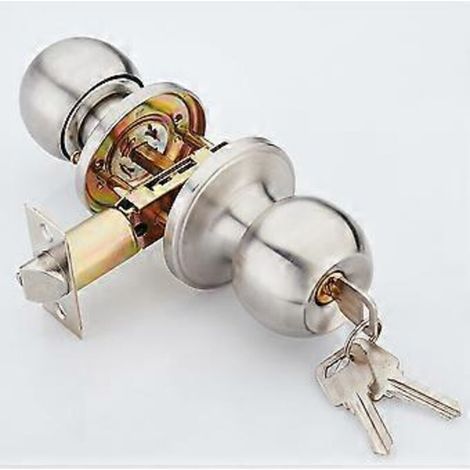 Serrures de porte à clé, serrure de porte en acier inoxydable adaptée aux portes d'une épaisseur de 90 à 109 mm, serrure de porte de salle de bain en alliage d'aluminium (1/5)