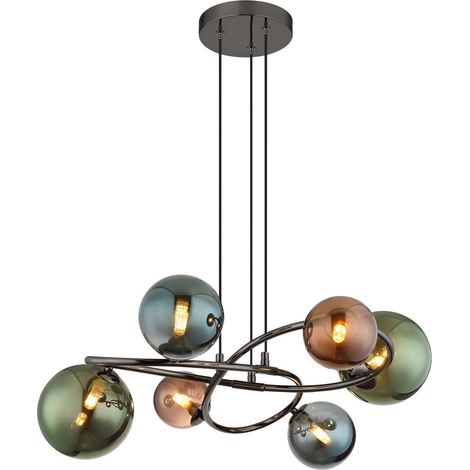 Globo - lámpara colgante - RIHA - multicolor - vidrio - Ø 65cm - (1/4)