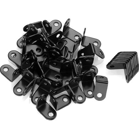 Équerres de Fixation 1"x1"x0.6", 50PCS Équerre Angle,Support en Forme de L Noir Équerre pour Étagère en Bois, Armoire, Chaise, Table, Porte – Noir (1/5)