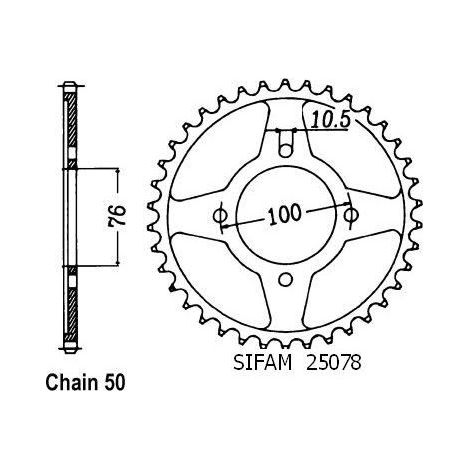 Couronne Rg 500 Gamma 1985-1989 - 530 - 40 Dents - Similaire JTR824