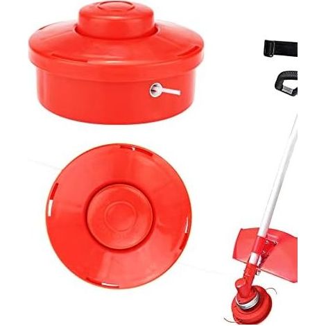 2 Stück Universal-Freischneiderkopf, Universal-Trimmerköpfe für Rasenmäher und Gartenmäher, für Garten, Rasen, Terrasse, M10x1,25 mm (Rot) - (1/5)