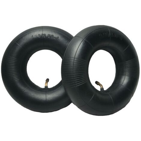 Chambre à air 4.10/3.50-4 – Tige de valve TR87 incurvée – Caoutchouc isobutène haute performance – Pression maximale 30 PSI