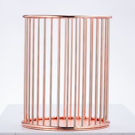Porte crayon pot, papeterie rangement organisateur rangement table conteneur, Chambre maquillage brosse pot, rangement organisateur panier Rose stylo or (1/2)