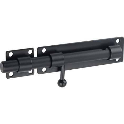 Robuste Verrou Porte Exterieur Loquet Porte 180mm Barre, Noir Mat (1/5)