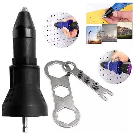 Elektrische Nietpistole für Akku-Bohrschrauber, Adapter für elektrische Nietpistole, Nietwerkzeug-Set für Akku-Nietpistole, Zubehör für Bohrschrauber (1/5)