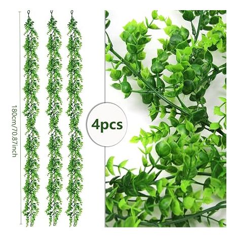 Lot de 4 - Plantes Artificielles Mur Vegetal Artificiel Interieur Pour Vignes Faite À La Main Guirlande Mariage Verdure Arch Fond Lieres (1/5)
