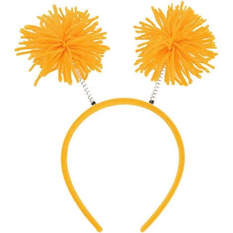 Bandeau décoratif à pompon en fourrure pour fille, bandeau amusant, serre-tête à pompon duveteux pour Halloween, Noël, anniversaire-Orange
