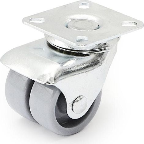 rueda giratoria rumbo aro doble plastico ø40 plástico zincado (1/2)