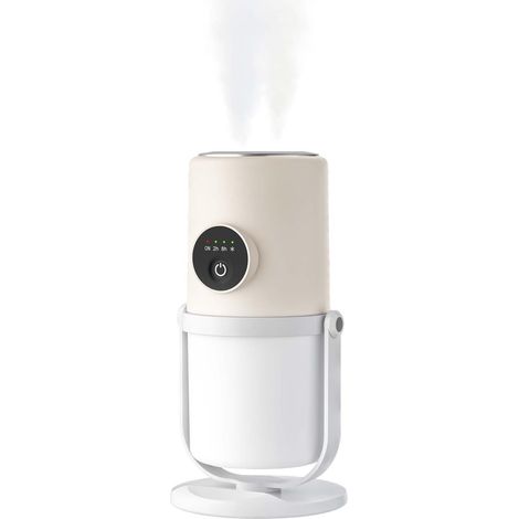 Mini umidificatore portatile - Umidificatore a nebbia fredda con supporto girevole a 360°, funzione timer da 2/8 ore, mini umidificatore per camera da letto, piante, ufficio e auto (1/3)
