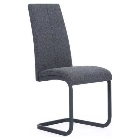 Lot de 4 chaises de salle à manger rembourrée coloris gris anthracite, Largeur 45 x Profondeur 51 x Hauteur 103 cm - JUANIO (1/2)