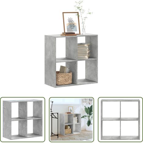Rangement bureau - Bibliothèque gris béton 68,5x32x68,5 cm bois d'ingénierie (1/5)