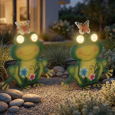 2x LED Lampe solaire d'extérieur Lampe de jardin Yeux clignotants Multicolore H 22 cm (1/5)