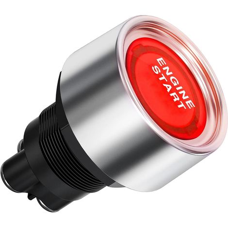 12V-24V/50A Pousser le Commutateur d'allumage de Démarrage, SPST Universel Commutateur de Démarrage de Moteur, 3pins Bouton de Démarrage à Poussoir pour Voiture Camion Bateau (1/5)