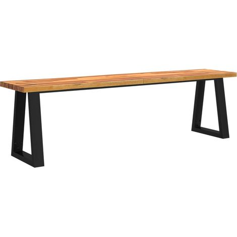 Banc avec bord vivant 160 cm bois d'acacia massif (1/5)
