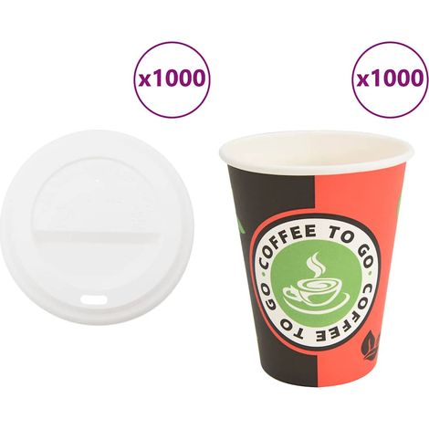 Pappbecher mit Deckeln 1000 Stk. 4oz 100ml