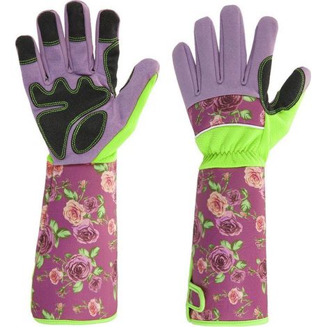 Gants de jardinage longs, rose, résistants aux coupures et piqûres, antidérapants, durables, idéals pour travaux de jardin et protection des mains (1/5)