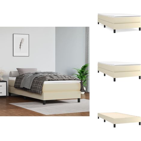 Cadre de lit sans matelas crème 90x190 cm similicuir - Cadre De Lit - Cadres De Lit - Lit - Meubles De Chambre À Coucher (1/5)