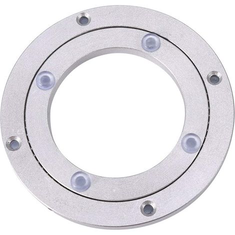 Plateau tournant 20 cm en alliage d'aluminium pour table ronde, roulement lisse, platine rotative en métal, quincaillerie de meuble, disque pivotant robuste (1/5)