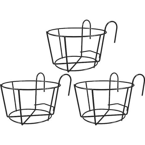 Lot de 3 jardinières suspendues pour rambarde (1/3)