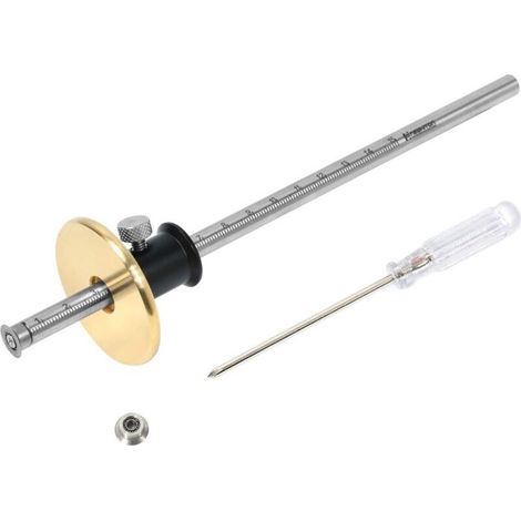 Trusquin de traçage, avec roue pour bois tendres et durs, verrou de sécurité, fonction de micro réglage, tournevis inclus A (1/5)