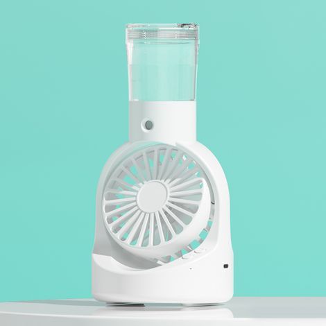 Tischventilator mit Sprühfunktion, wiederaufladbarer tragbarer Ventilator für Studenten, lange Lebensdauer, ideal für den Außenbereich (Y038) (1/2)