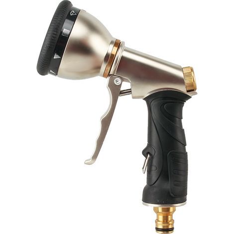 9-function metal water gun, high-pressure portable nozzle gun, suitable for watering flowers and washing cars. (1/5)