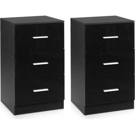 Lot de 2 caissons de bureau 3 tiroirs, rangement A4, poignées inox, meuble compact pour bureau ou maison (1/5)