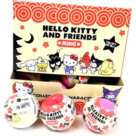Statuette da collezione di Hello Kitty e amici a tema sushi, vari tipi, 1 pezzo.