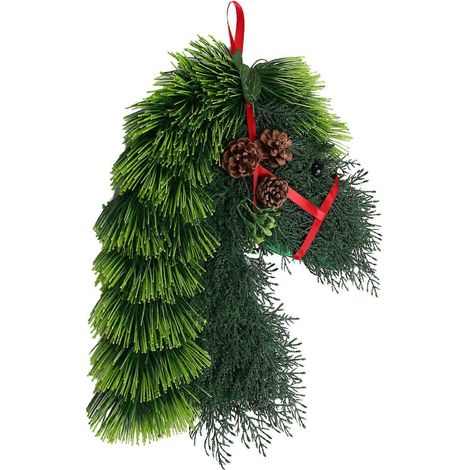 Couronne de chevalcouronne d'animauxcouronne de porte d'entréedécoration de Noël à suspendredécoration de fêtes (1/5)