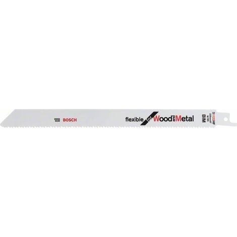 Bosch, lama per sega frontale S 1122 HF, flessibile per legno e metallo, kit 5 pezzi 2608656021