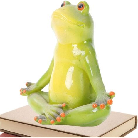 Sollbry Frog Statue Resin Small 3D Figure with Toilet Desktop Ornaments Animal Decoration (1/5)