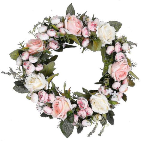 Couronnes de porte, couronne de fleurs artificielles pour la porte d'entrée, décoration intérieure (1/3)