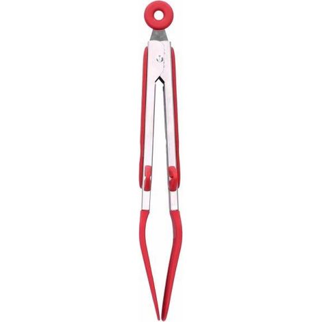 1 espátula-pinza, 22,9 cm, acero inoxidable y silicona antideslizante, para barbacoa, cocina y horneado. (1/4)